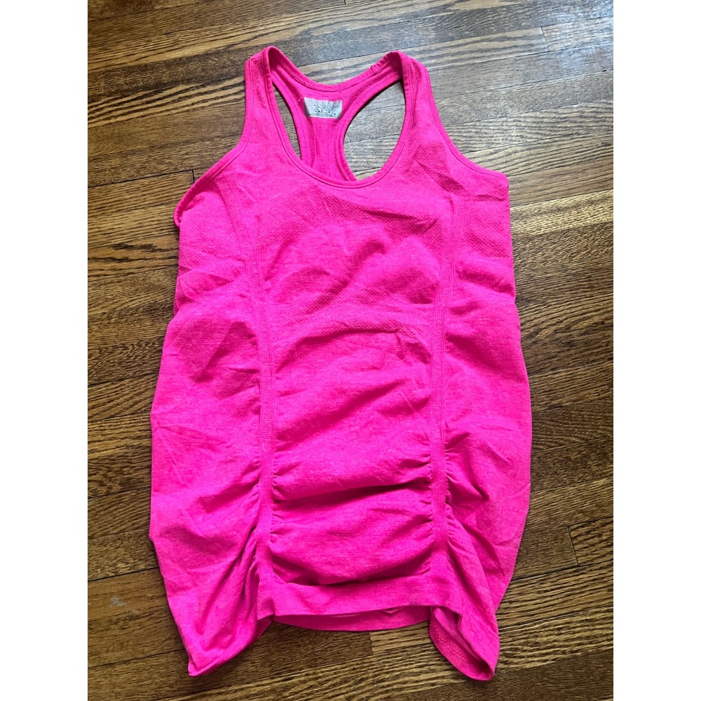 Athleta Chi Tank Top Womens Small Hot Pink Ruched Seamless Racerback Workout Gym
